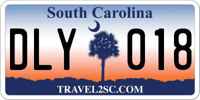 SC license plate DLY018