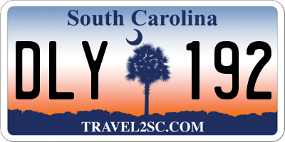 SC license plate DLY192