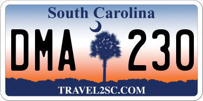 SC license plate DMA230