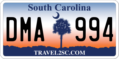 SC license plate DMA994
