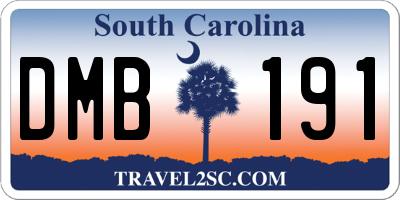 SC license plate DMB191