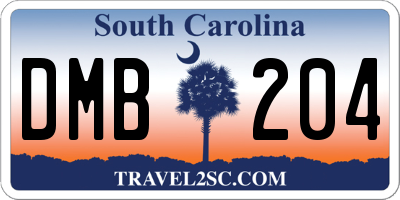 SC license plate DMB204