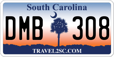 SC license plate DMB308