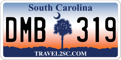 SC license plate DMB319