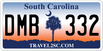 SC license plate DMB332