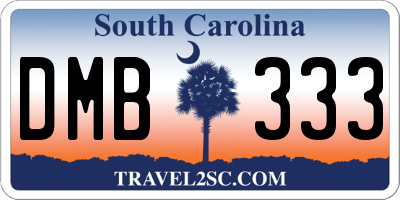 SC license plate DMB333