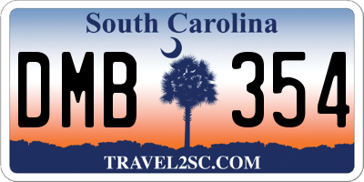 SC license plate DMB354