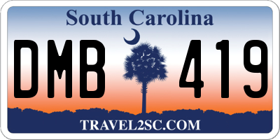 SC license plate DMB419
