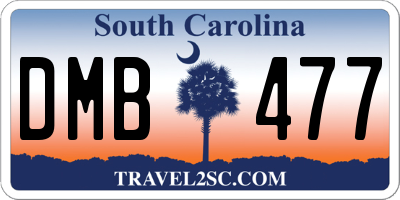 SC license plate DMB477