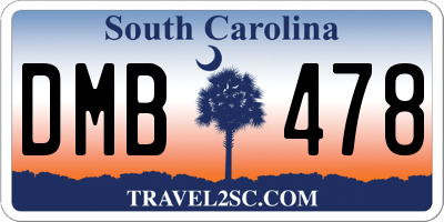 SC license plate DMB478