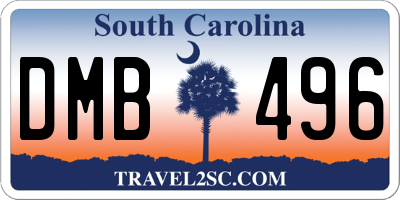 SC license plate DMB496