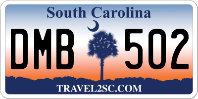 SC license plate DMB502