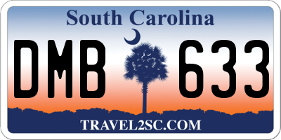 SC license plate DMB633