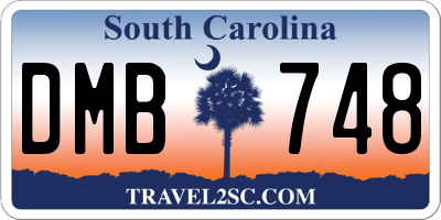 SC license plate DMB748