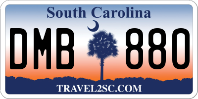 SC license plate DMB880
