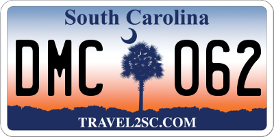 SC license plate DMC062