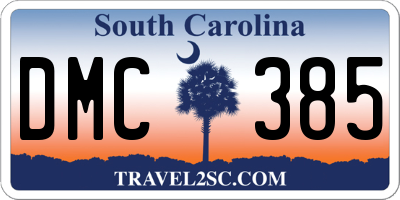 SC license plate DMC385