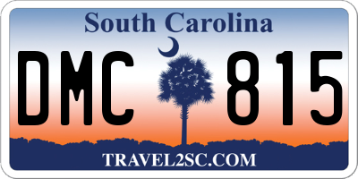 SC license plate DMC815