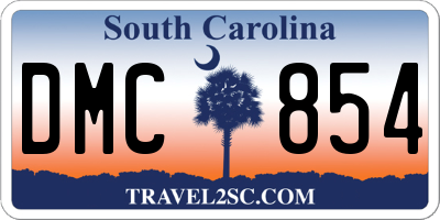 SC license plate DMC854