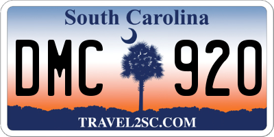 SC license plate DMC920