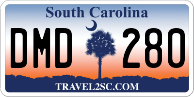 SC license plate DMD280