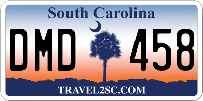 SC license plate DMD458