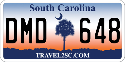 SC license plate DMD648