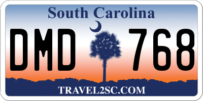 SC license plate DMD768