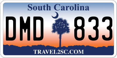 SC license plate DMD833