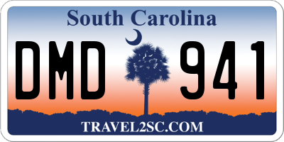 SC license plate DMD941