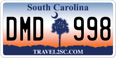 SC license plate DMD998