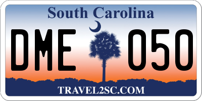 SC license plate DME050