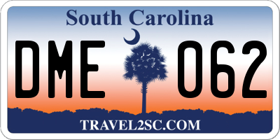 SC license plate DME062