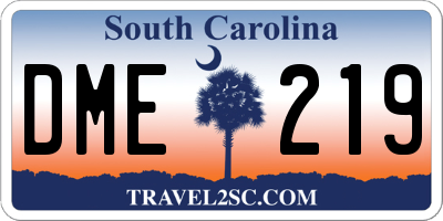 SC license plate DME219