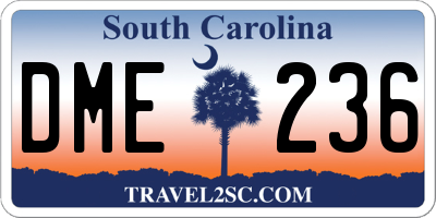 SC license plate DME236