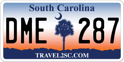 SC license plate DME287