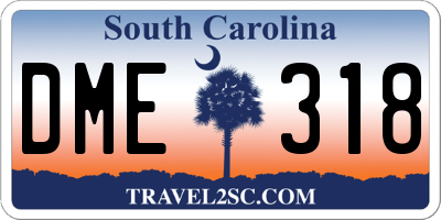 SC license plate DME318