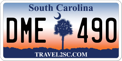 SC license plate DME490