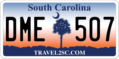 SC license plate DME507