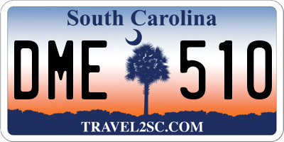 SC license plate DME510
