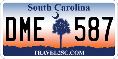 SC license plate DME587