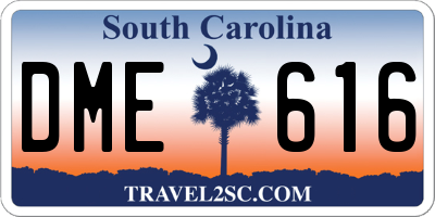SC license plate DME616