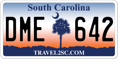 SC license plate DME642