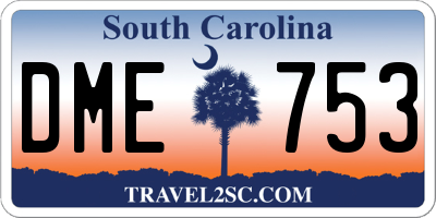 SC license plate DME753