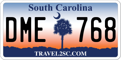 SC license plate DME768