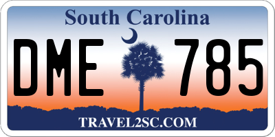 SC license plate DME785