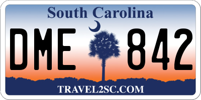 SC license plate DME842