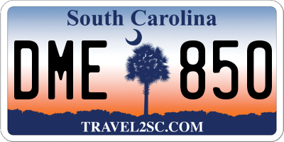 SC license plate DME850