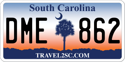 SC license plate DME862