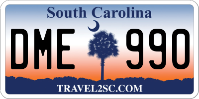 SC license plate DME990